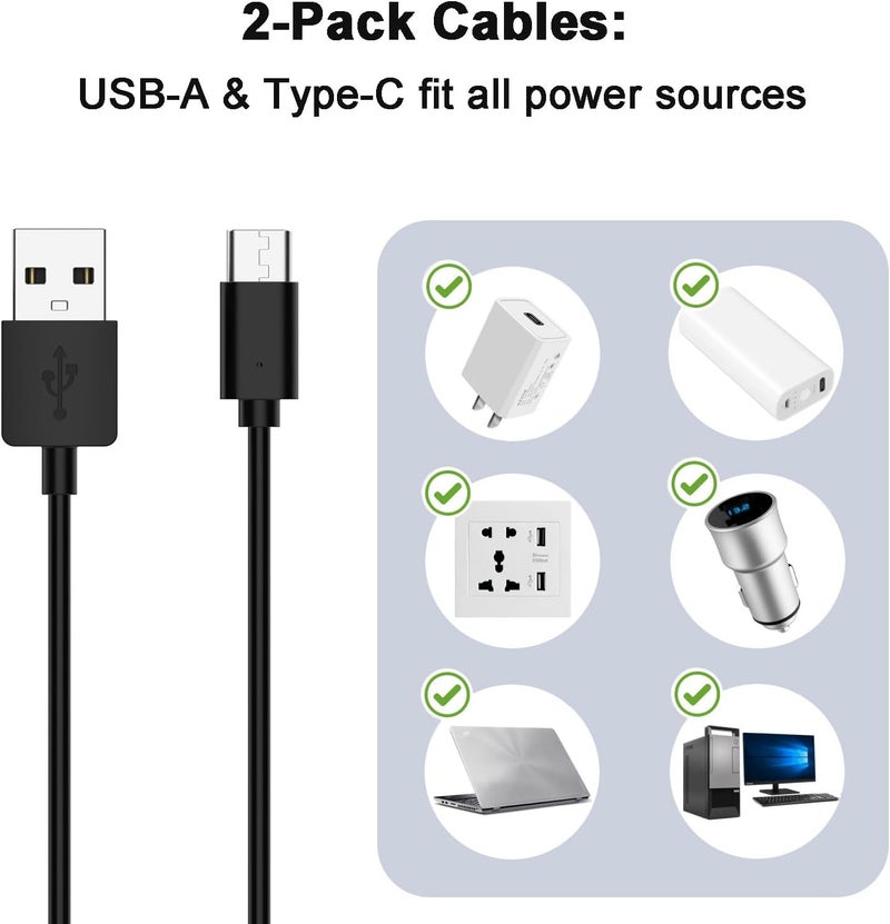 BLIKEJIN قاعدة شحن لكاميرا Insta360 Go 3S/ Go 3 شاحن بديل (2 كابلات USB-A وType-C) - Image 5